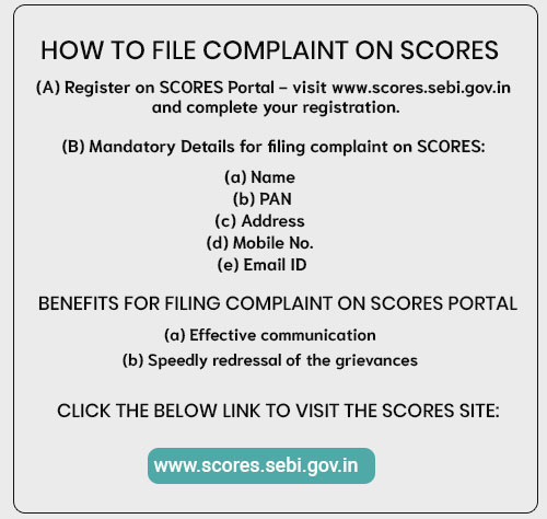 SCORES SEBI complaint portal